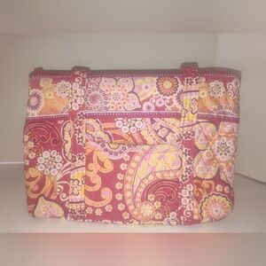 Vintage Vera Bradley Vibrant Pink Paisley Tote Bag